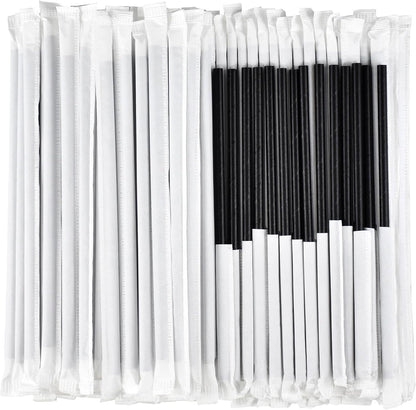Black Paper Straws 1000 Count - 7.75" x 0.24", 100% Biodegradable & Compostable, Disposable Drinking Straws Bulk - Cocktail, Bars, Restaurants