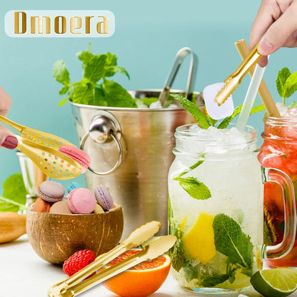 12 Pack Premium Small Serving Tongs, Dmoera Mini Stainless Steel Appetizer Tongs, 5Inch,5.2Inch(12.7cm)