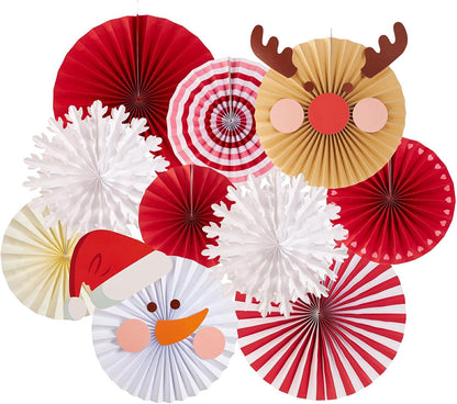 Easy Joy Paper Leaves Decorations for Wall Paper Fans Classroom Decoration Leaves Backdrop Decor Wall Decor,Set of 9