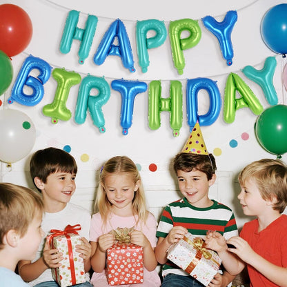 Happy Birthday Balloons Banner, Foil Balloon Personalized Name Letters Balloons Sign Birthday Party Decorations for Women Men Boys Girls Cream