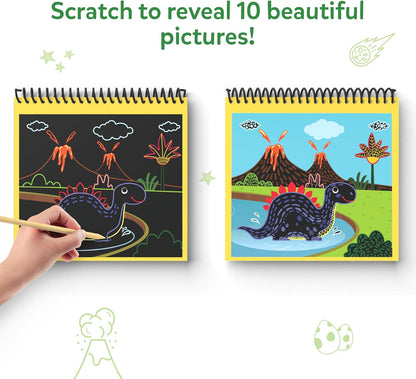 Skillmatics Scratch Art Book for Kids - Unicorns & Princesses, Craft Kits & Supplies, 30+ Scratch Stickers, Travel Toys, DIY Kit, Gifts for Girls & Boys Ages 3, 4, 5, 6, 7, 8