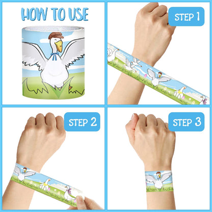 48 PCS Silly Goose Slap Bracelets, Funny Silly Goose Party Favors Supplies Birthday Party Decorations Gifts Goodie Bag Fillers for Classroom Rewards