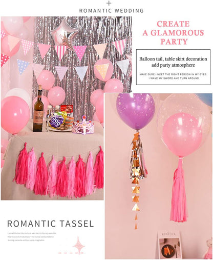 9.8in Blue Tissue Paper Tassel DIY Hanging paper decorations Party Garland Decor for Party Decorations Wedding,Festival,Baby Shower Decoration 20PCS25cm