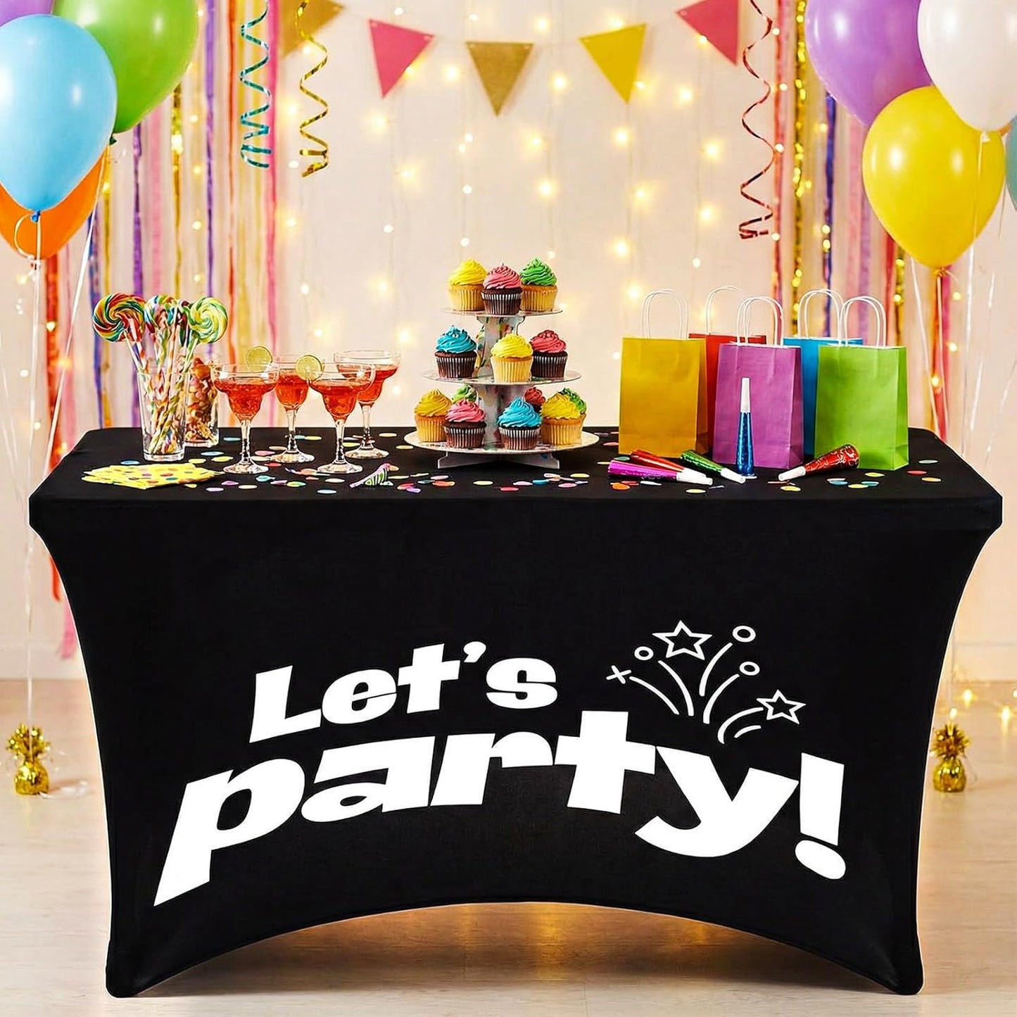Gilprop Photo Booth Table Cloth Photo Booth Props Accessories Rectangle Tight Table Background for Indoor Outdoor Party Photography Decoration Graduation Wedding Birthday Bachelorette(Stylish,4ft)
