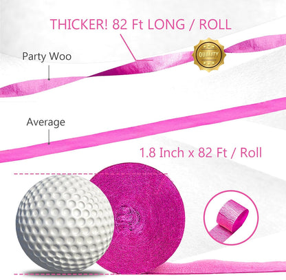 PartyWoo White Crepe Paper Streamers 10 Rolls 820 ft Pack of Pearl White Crepe Paper for Graduation Wedding Baby Shower Anniversary Gender Reveal Birthday Party Decorations (1.8 Inch x 82 Ft/Roll)