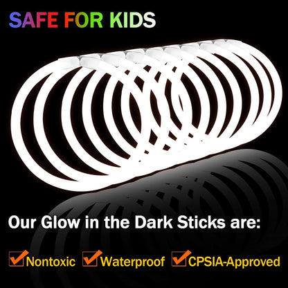 200 Pcs Red Glow Sticks Bracelet Necklaces Bulk Glow in The Dark Party Supplies 8” Light Up Stick with Connectors for Christmas Valentine's Day Easter 4th of July Party Favors Birthday Carnival