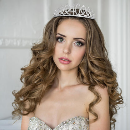 CAVETEE Silver Birthday Crown for Girls Birthday Decorations Birthday Gifts for Women and Girls