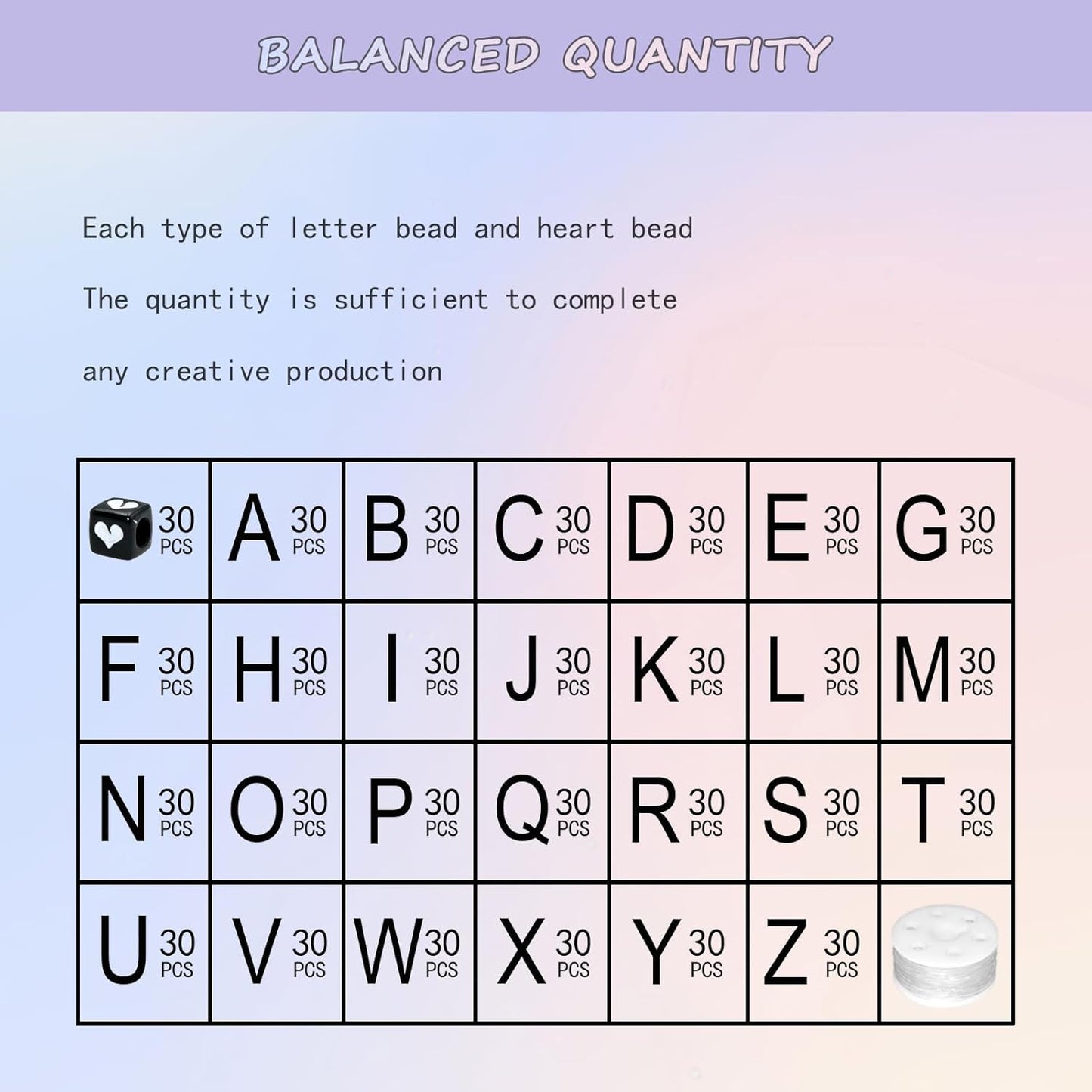 Amaney 1400pcs Glow Letter Beads, Heart Beads Whit Elastic Beading Cord,4x7mm Round Acrylic Alphabet Beads for Friend Bracelet Jewelry Making