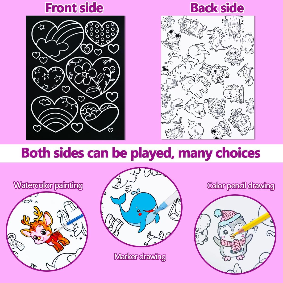 BAOXUE Scratch Art for Kids, Mermaids Black Rainbow Scratch Paper Set-Arts And Crafts & Supplies, DIY Activity & Party Games, Mermaid Toys Gifts for Toddlers, Girls