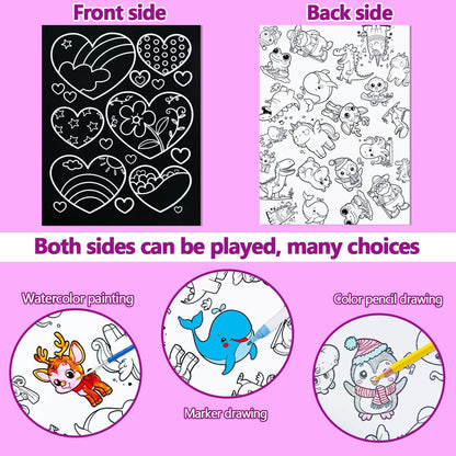 BAOXUE Scratch Art for Kids, Mermaids Black Rainbow Scratch Paper Set-Arts And Crafts & Supplies, DIY Activity & Party Games, Mermaid Toys Gifts for Toddlers, Girls