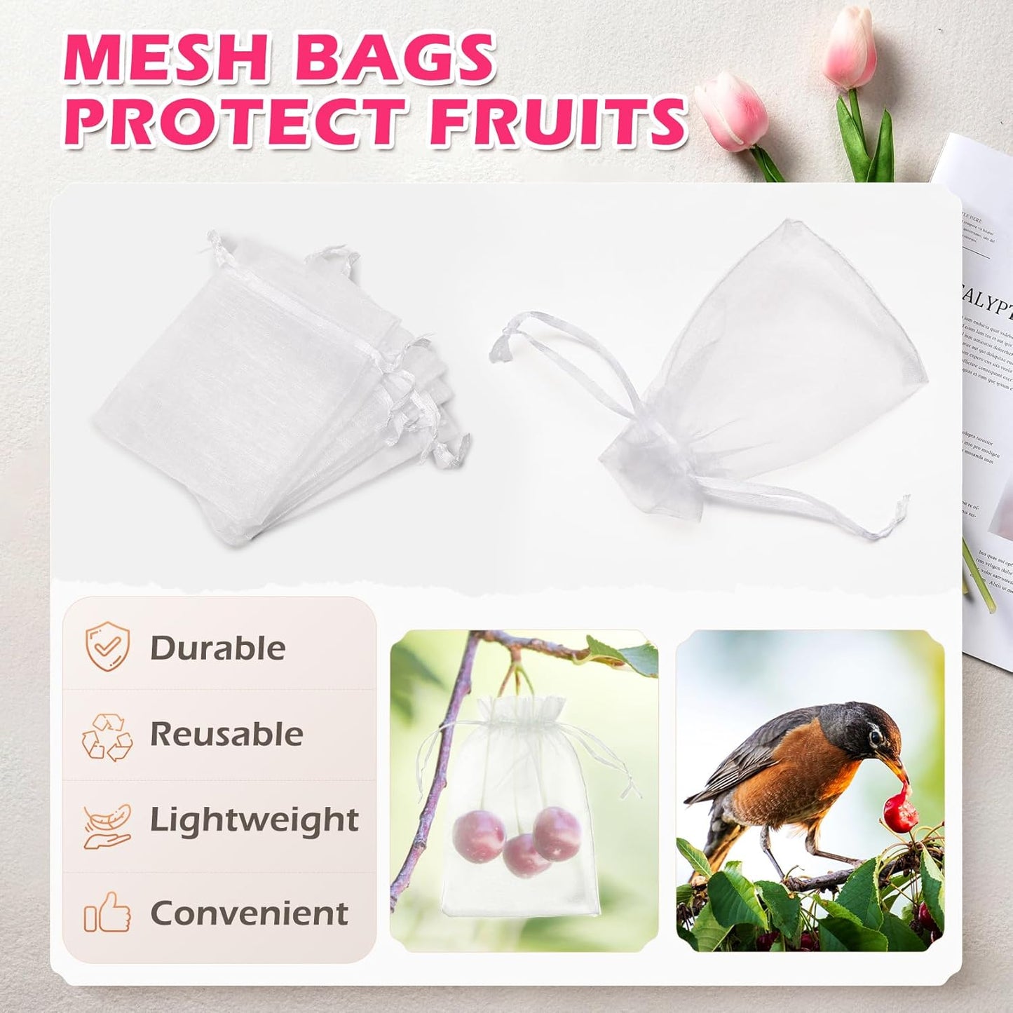 ANZNKU 50PCS White Organza Bags 3x4, Small Gift Bags Bulk for Sachet Jewelry Candy Treat, Mini Mesh Bag Drawstring for Wedding Bridal & Baby Shower, Party Favor Bag for Easter Mothers Day Birthday