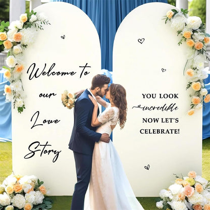 Custom Name Welcome to Our Wedding Signs Personalized Wedding Mirror Decals Selfie Mirror Decal for Wedding Entry Reception Display Golden Date Marriage DIY Vinyl Lettering Welcome Party Decoration