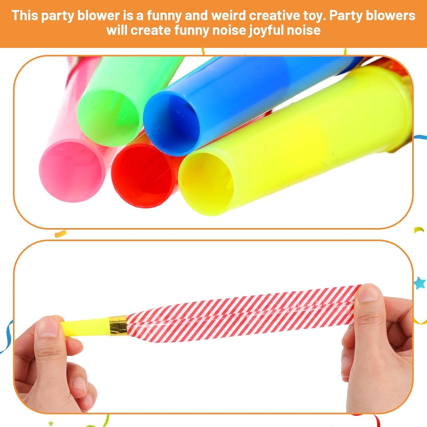 30 PCS Party Blowouts Squawkers Noisemakers Colorful Party Blowers Birthday Blow Horns New Years Whistles for Family Gatherings Squawker
