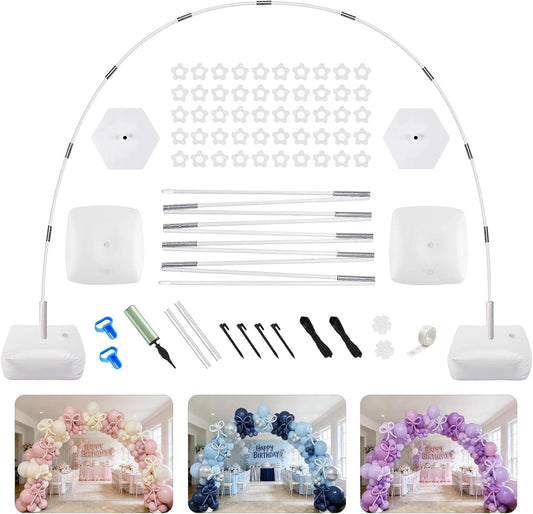 Balloon Arch Kit, 10FT Wide 9FT High Adjustable Balloon Arch Stand with Water Fillable Bases & Balloon Clips, Sturdy Arch Backdrop Stand for Birthday Wedding Baby Shower Graduation Party Decorations