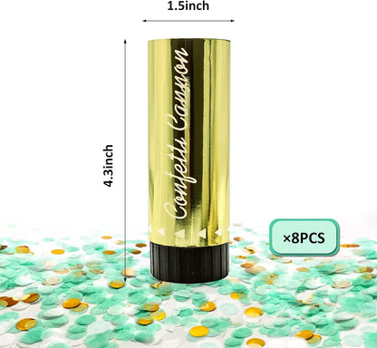 8 PCS Confetti Poppers Cannons for Gender Reveal Wedding Birthday Graduation Baby Shower Anniversary Christmas New Year's Fun Party Supplies Decorations and Favors