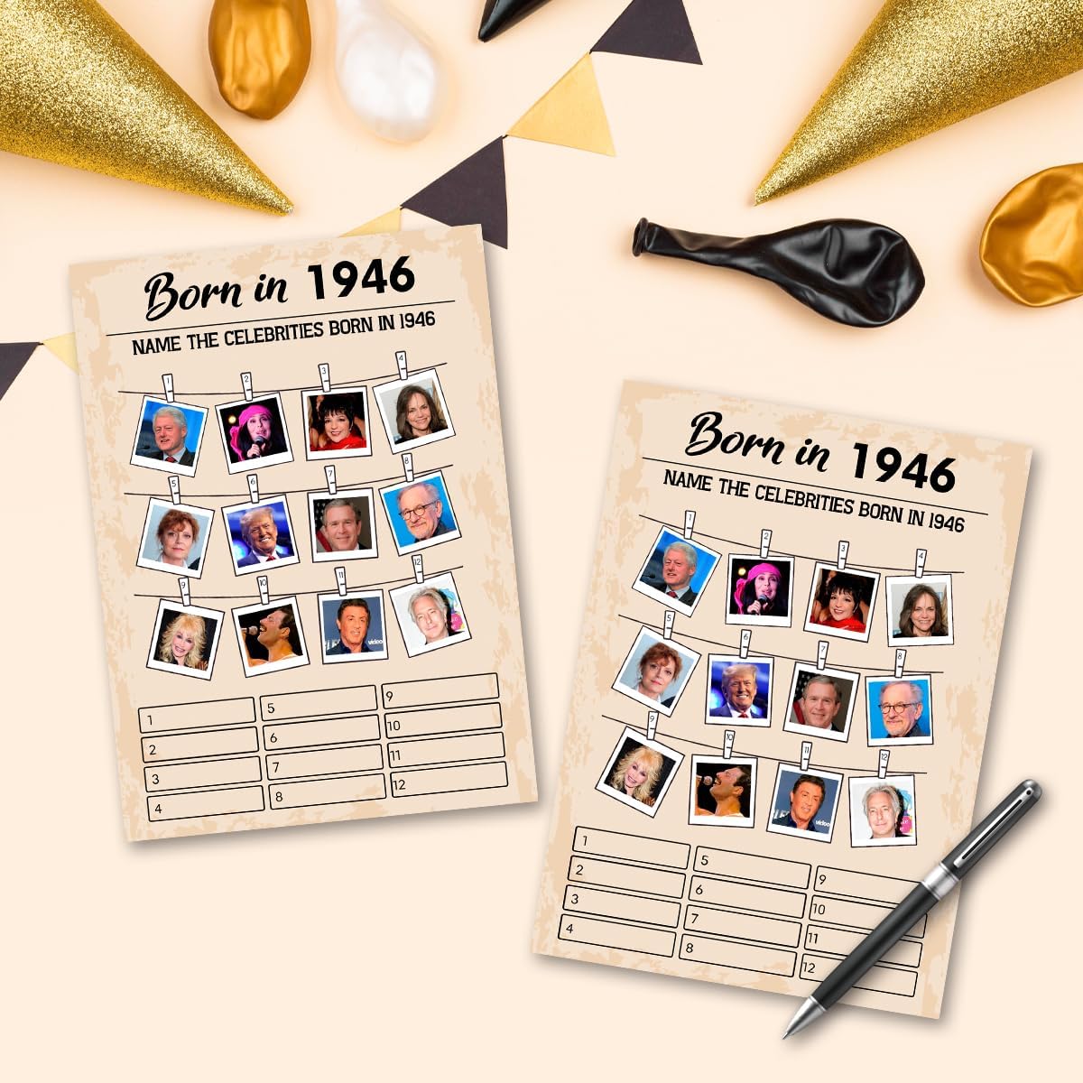 QUPT 40th Birthday Party Games, Movies in 1986 Games, Birthday Party Supplies for Adults, Fun 1986s Party Game，Pack of 30 Cards