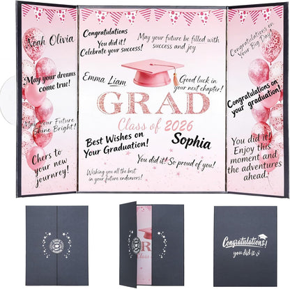 Green Graduation Party Decorations Class of 2026 - Extra Large 22" x 14" Graduation Guest Book to Sign Signature Board for Graduation Gifts Congrats Grad Party Favors Supplies Decor Keepsake