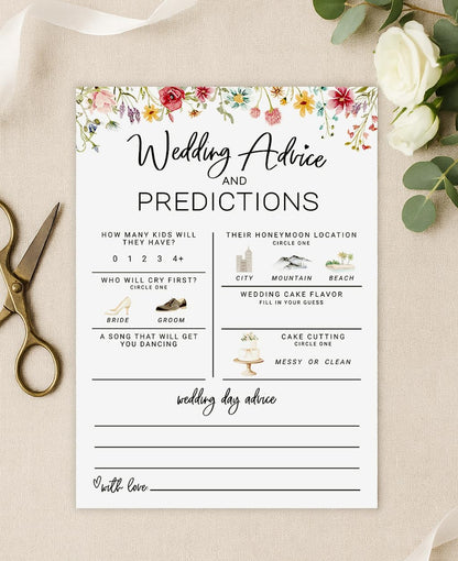 Printed Party Bridal Shower Game Set – 4 Fun Games and Activities for 30 Guests, Includes Bingo, He Said She Said, Bride & Groom Trivia, and Wedding Phrase Guessing Game, Love In Bloom Wildflower Design