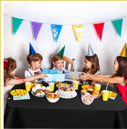 tujol Royal Blue 6 Pack Plastic Table Cloth 54" x 108", Disposable Tablecloths Rectangle Table Cover, Plastic Tablecloths for Parties