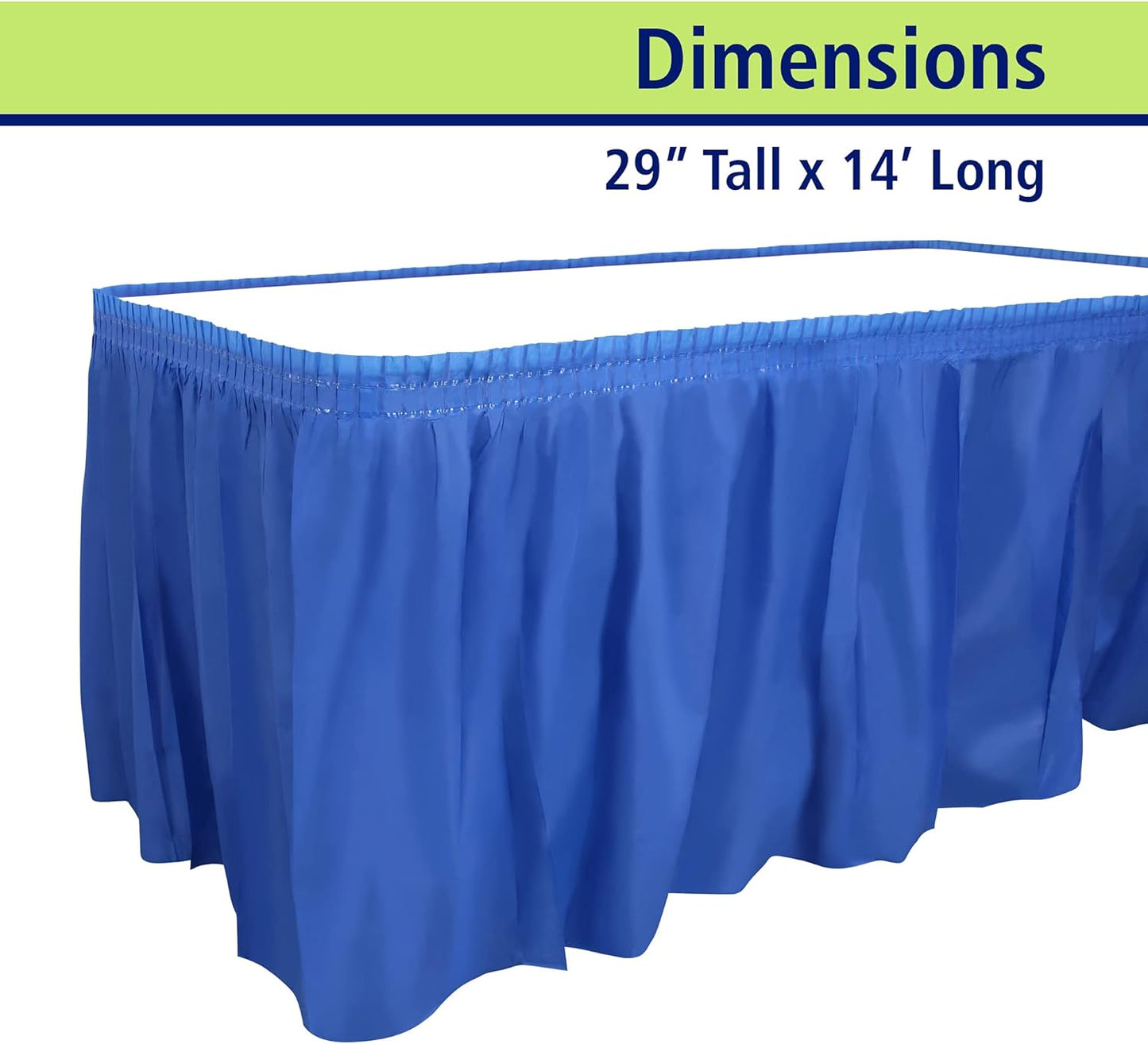 Party Dimensions Plastic Table Skirt, 29-Inches by 14-Feet - White - 6 Pack