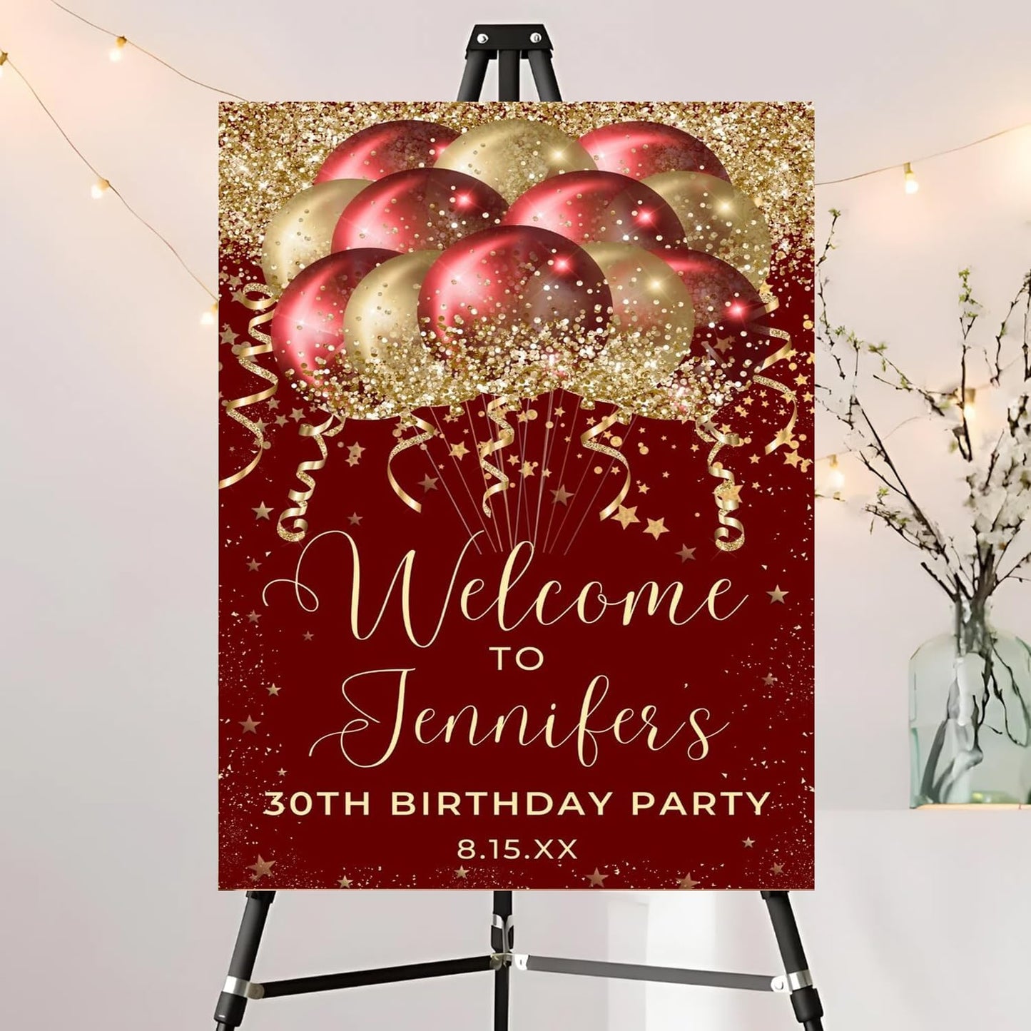 Editable Birthday Welcome Sign, Pink Bow Birthday Party Sign, Custom Birthday Signs, Welcome To Birthday Party, Birthday Party Decor, Welcome To Birthday Celebration Party Sign #12