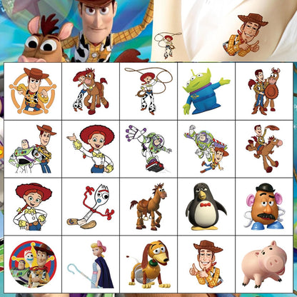 20Sheets Movie Cars Temporary Tattoos Birthday Themed Party Supplies Decoration Favors Cartoon Cute Sticker for Kids Boys Home Activity Class Prizes Carnival Christmas Rewards (grey)