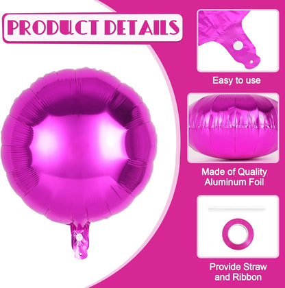 20 Pcs Black Round Shaped Balloons,18 Inch Round Foil Balloon,Giant Round Mylar Balloon Helium Balloons for Birthday Party Baby Shower Wedding Decorations (Black)