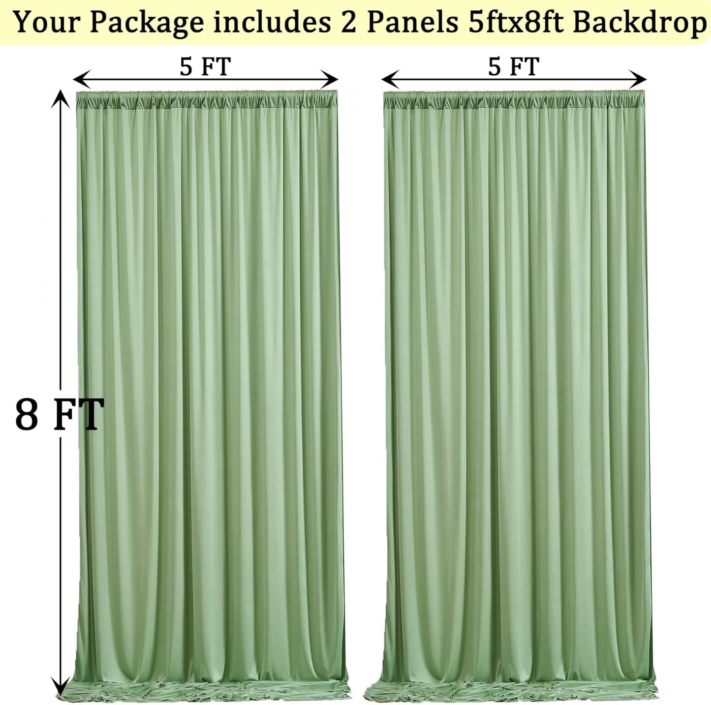 10ftx10ft Black Backdrop Curtains for Weddings Parties, Wrinkle Free 2 Panels Silky Polyester Photo Backdrop Drapes Back Drop Cloth Drapery for Birthday Mother'sDay Photography Background