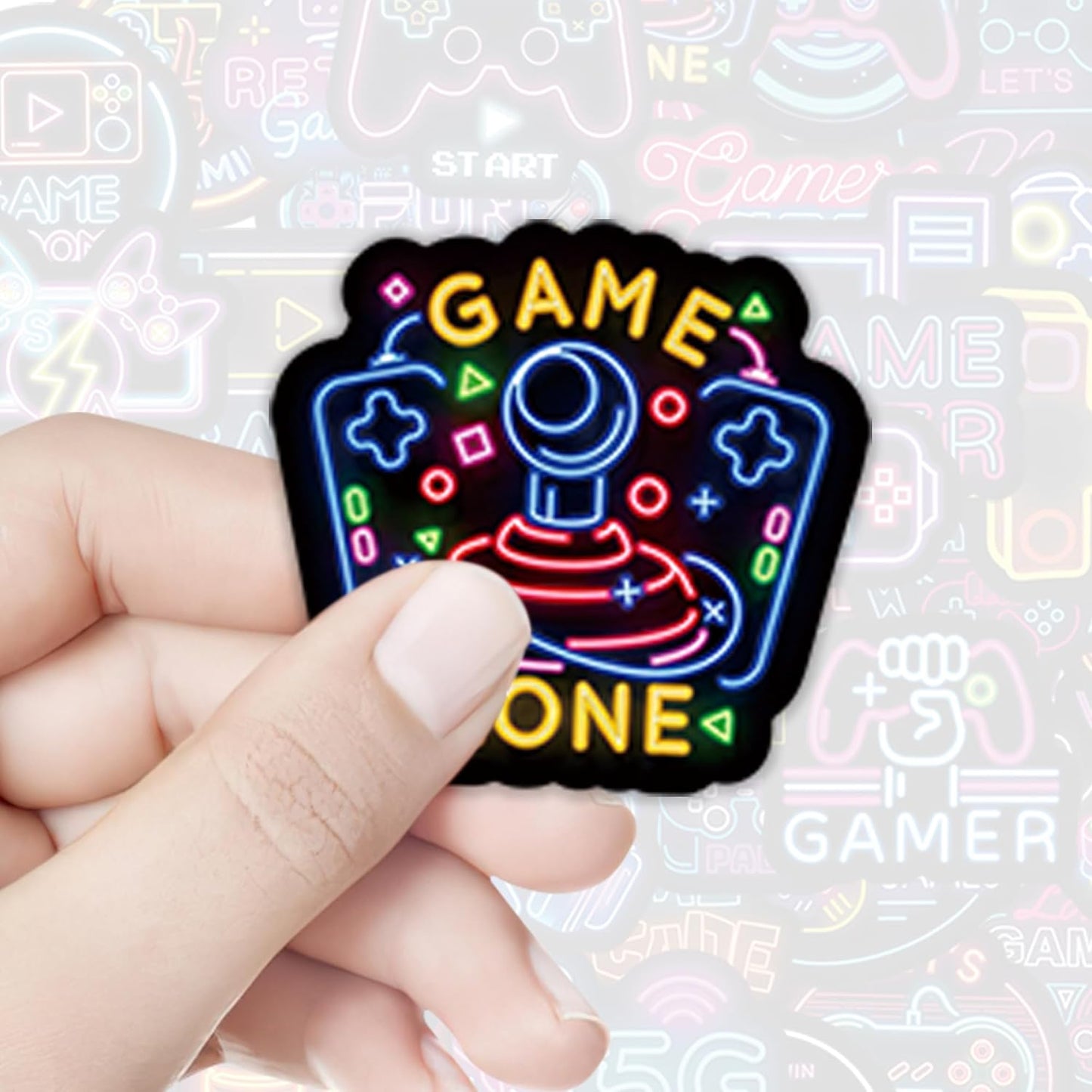 QTL Neon Stickers for Teens & Students Prizes, Waterproof Vinyl Party Favor Stickers, School Rewards, Water Bottle and Laptop, 50PCS - Colors A