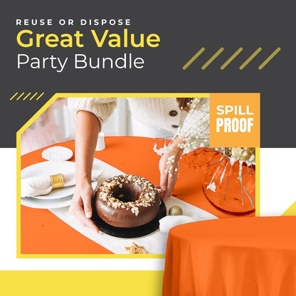 14 Pack Black 54 x 108 in. Rectangle Disposable Plastic Tablecloths - Smooth Decorative Covers for Parties, Weddings