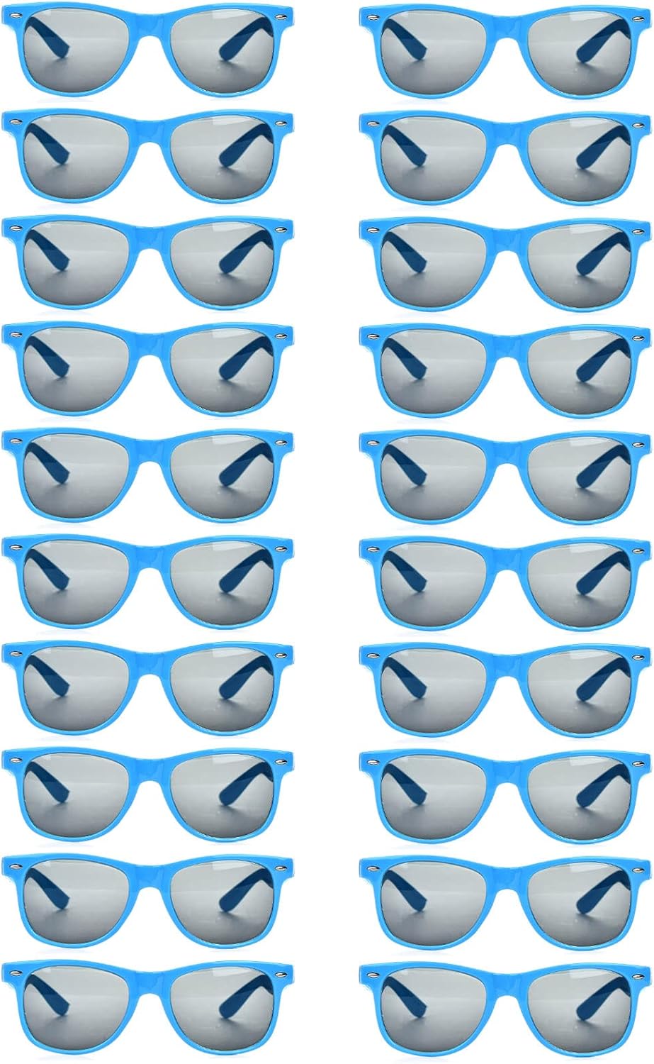 20 Pairs Bulk Sunglasses for Adult Retro 70s 90s Cheap Glasses (Black)