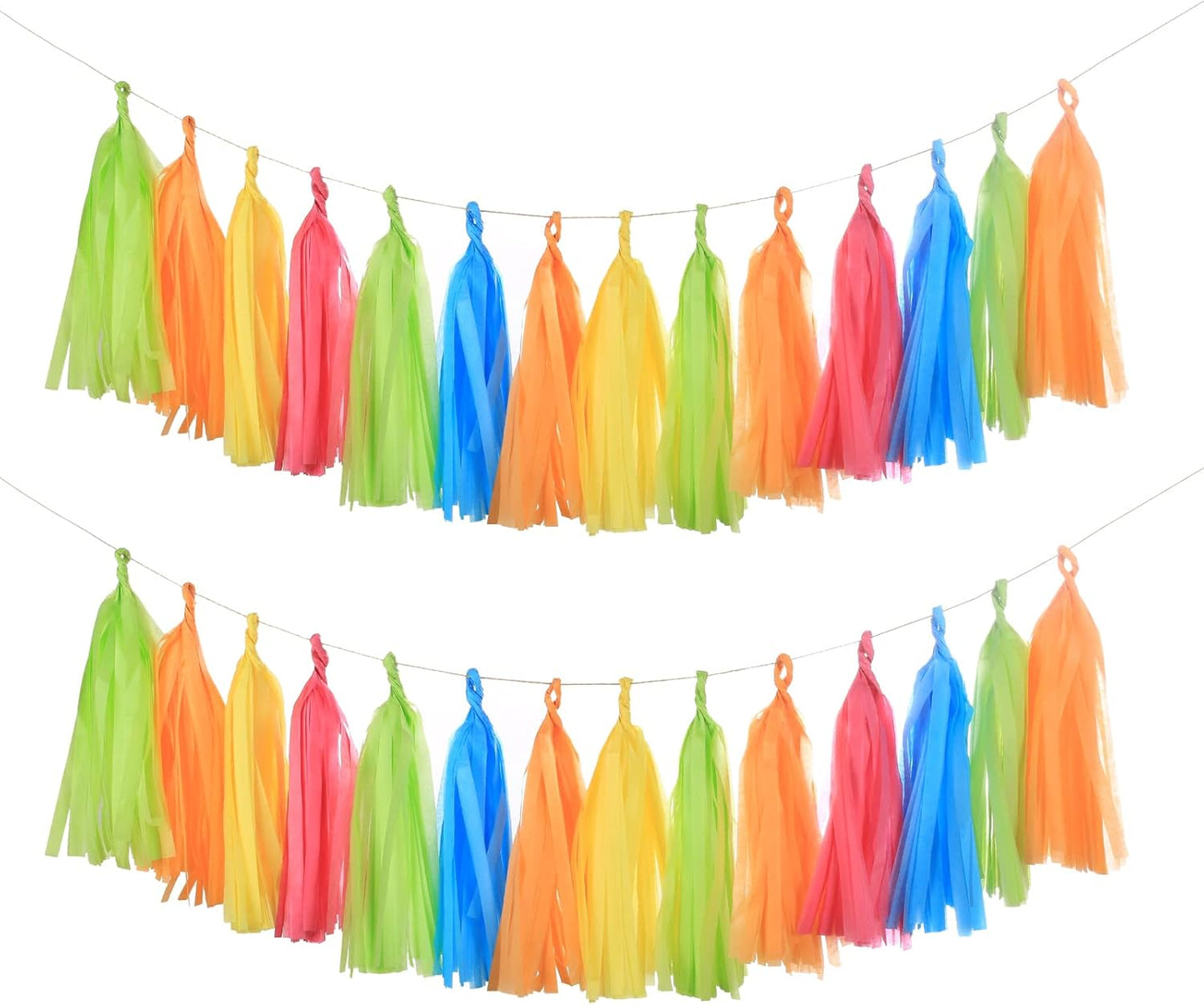 Generic 25 PCS Fiesta Paper Tassel Garland, DIY Hanging Paper Decoration, Party Garland Streamers for Wedding, Birthday Celebration Party Decor and Outdoor Decor