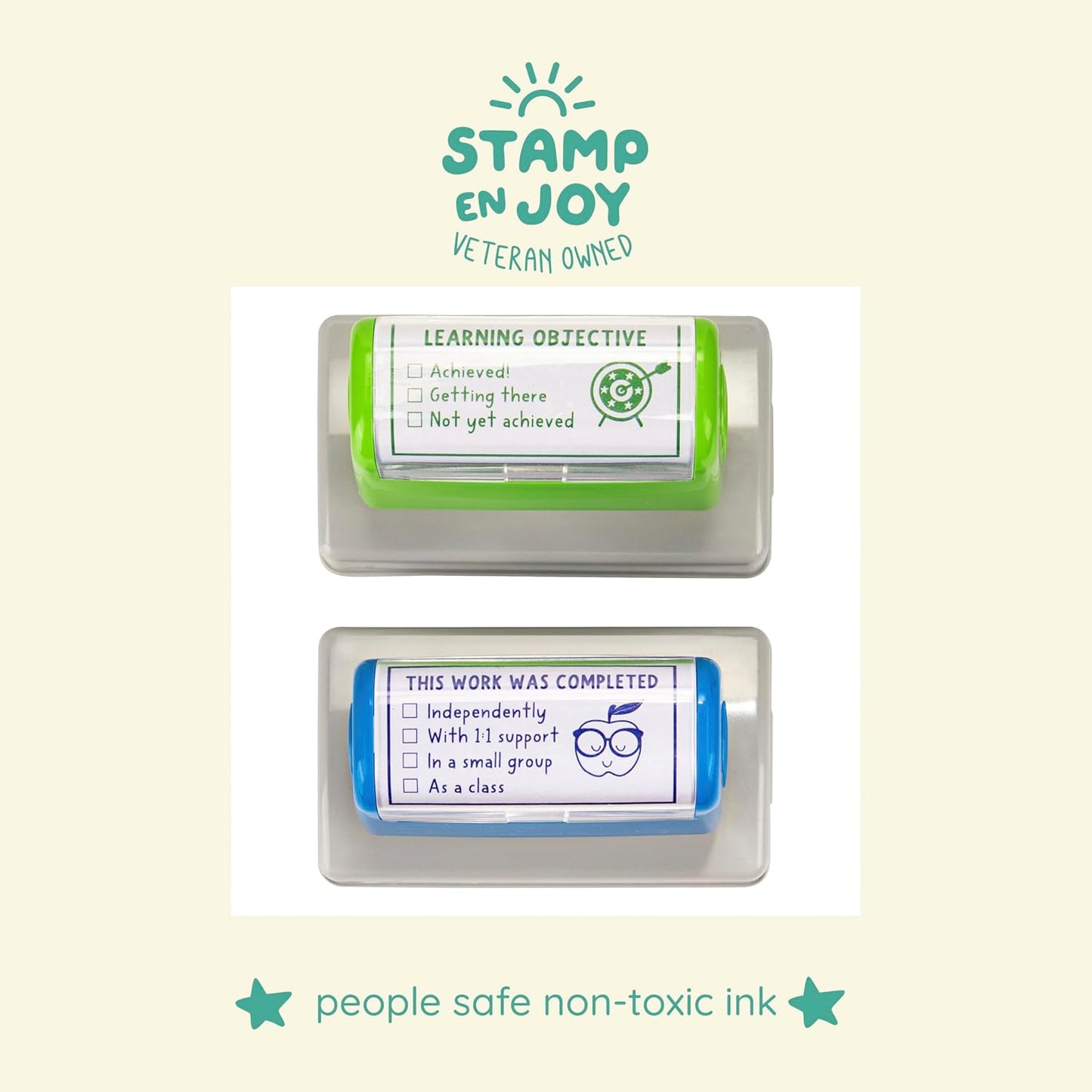 6 Self-Ink Flash Stamp Set, Multicolor Teacher Stamps for Classroom, Stamps for Teachers, Pre-Inked, Refillable Stamps (Celebration Set)