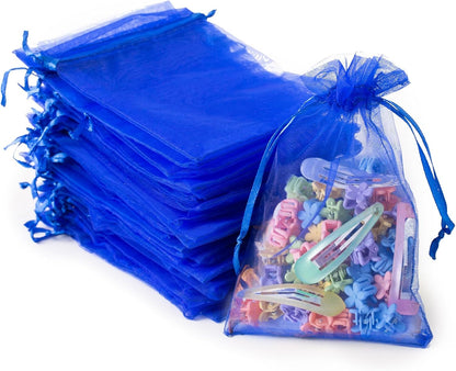 100PCS White Organza Bags, 4x6 Inch Small Mesh Bags Drawstring, Jewelry Gift Bags for Easter, Party, Festival, Bathroom Soaps, Makeup