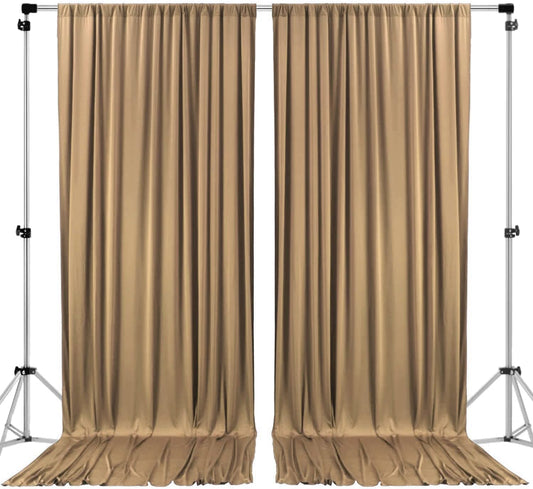 AK TRADING CO. 10 feet x 10 feet IFR Polyester Backdrop Drapes Curtains Panels with Rod Pockets - Wedding Ceremony Party Home Window Decorations - Black - Colors A