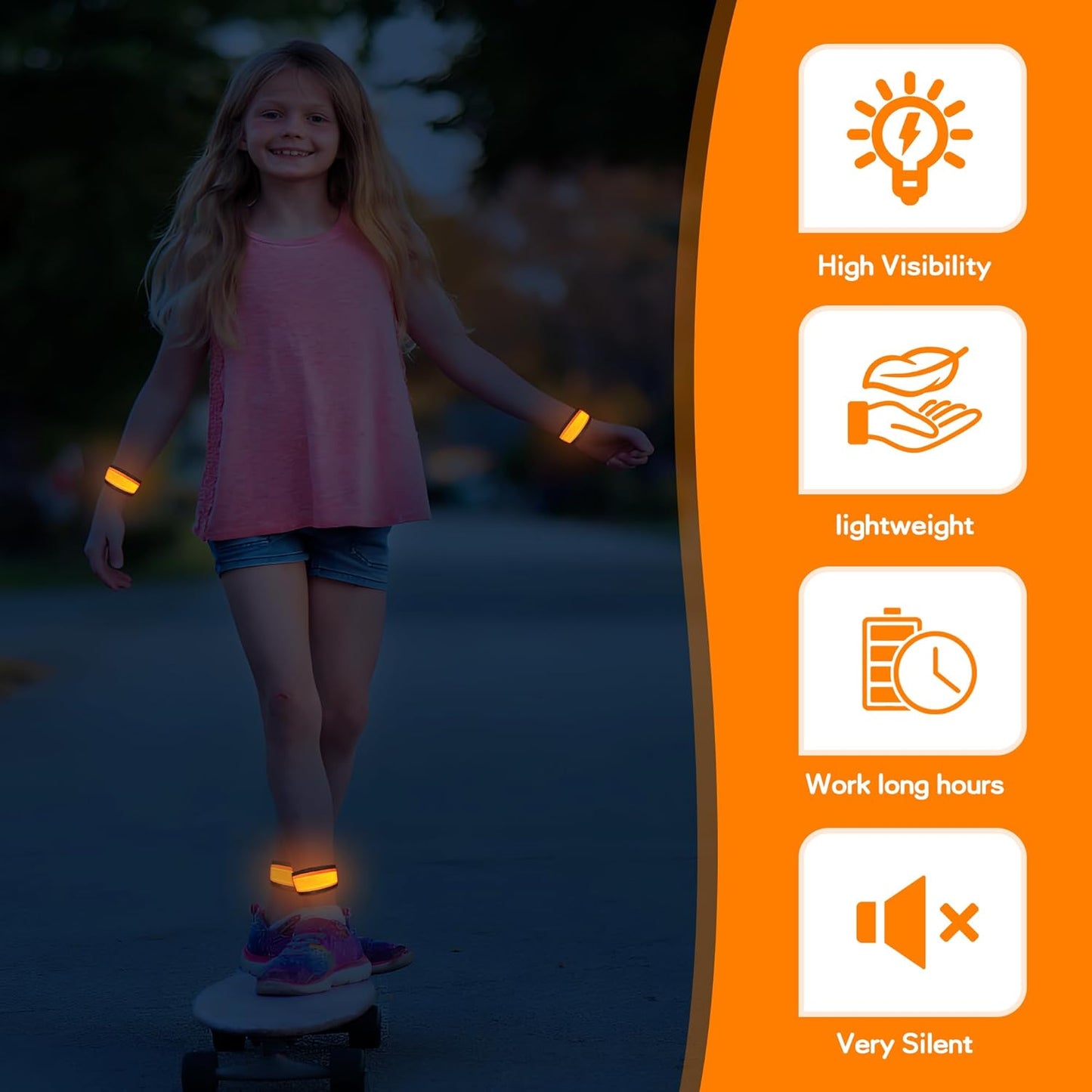 esonstyle 6 PCS LED Glow Bracelets, Night Safety Light Up Bracelets for Kids - Glow in The Dark Party Favors for Halloween, Christmas, Concerts, Festivals, Sports, Camping, Green