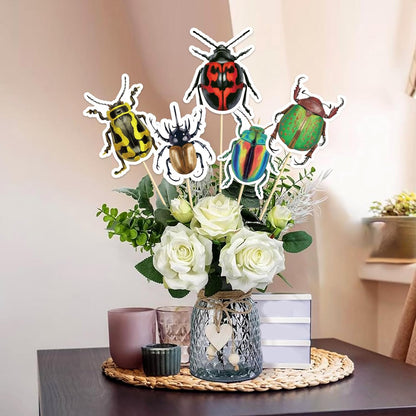 Beautiful Butterfly Centerpiece Sticks - Floral Baby Shower or Birthday Table Toppers - Butterfly Themed Gender Reveal Bridal Shower Party Decoration- Set of 15