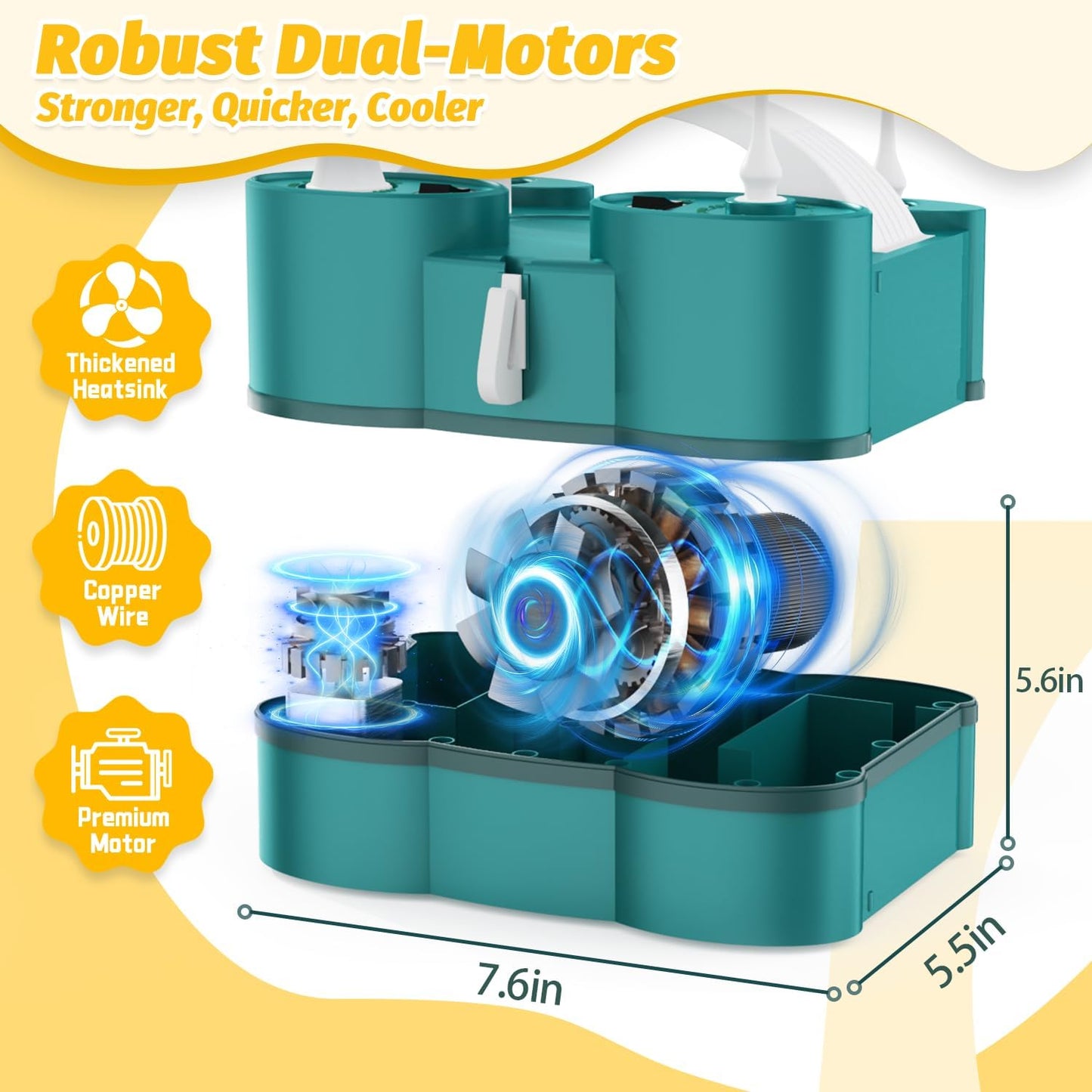 Balloon Pump, 3-in-1 Electric Balloon Pumps, Balloons Blower with Triple Inflating Ports for Latex 260q Foil Balloons Inflation, Inflator Deflator for Pool Floats Air Beds.