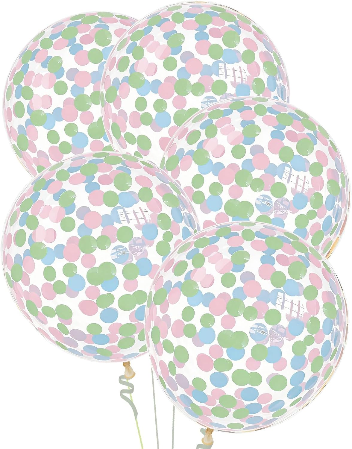 25 Pcs Rainbow Confetti Balloons, 12 Inch Thickened Clear Latex Balloon with Confetti Inside for Birthday Party Baby Shower Graduation Engagement Bridal Shower Decorations Supplies (Long Confetti)