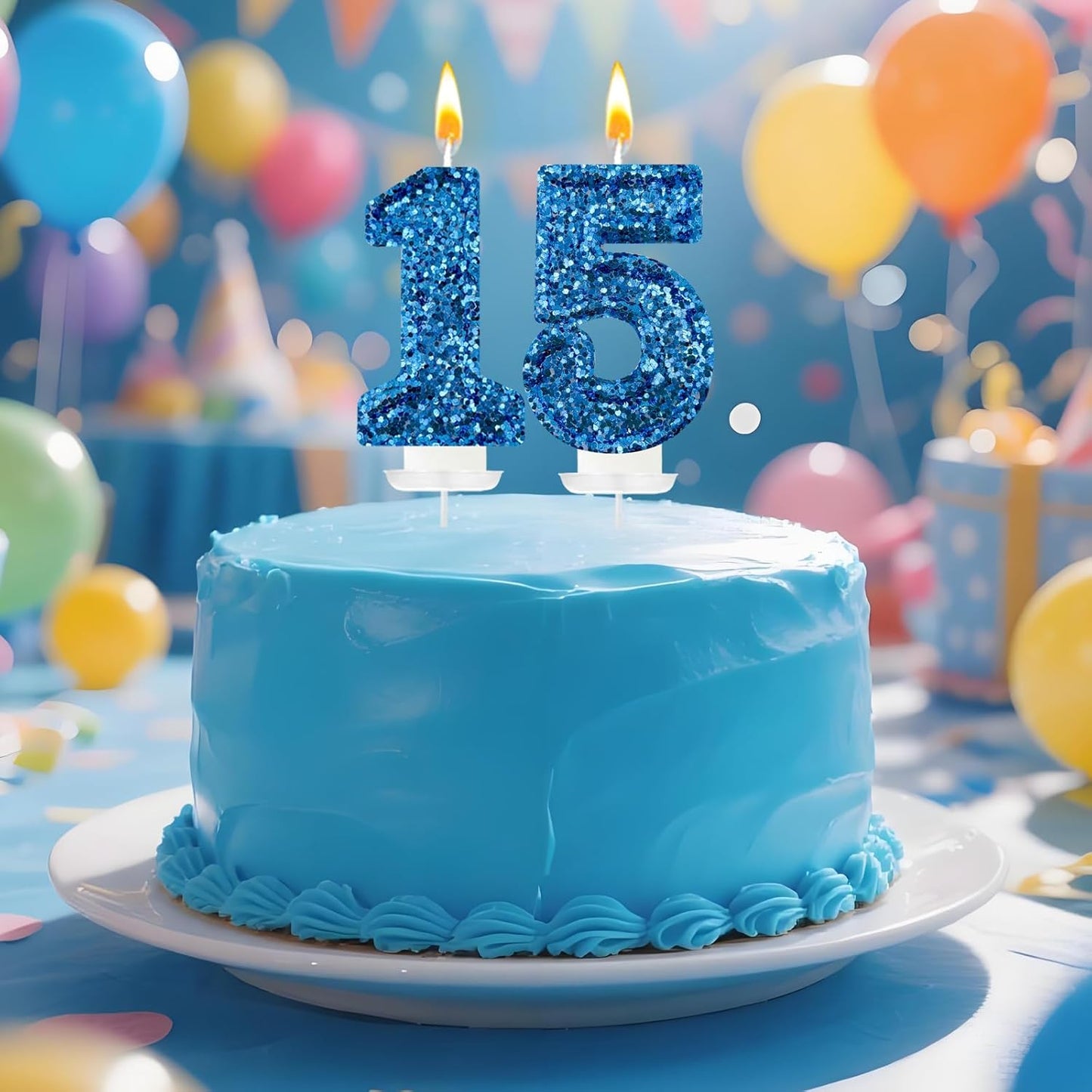 Birthday Number Candles, Glitter Number Candle Cake Decorations with Sequins, Cupcake Decorations for Girls, Women, Party Anniversary Celebrations (Number 6, Purple)