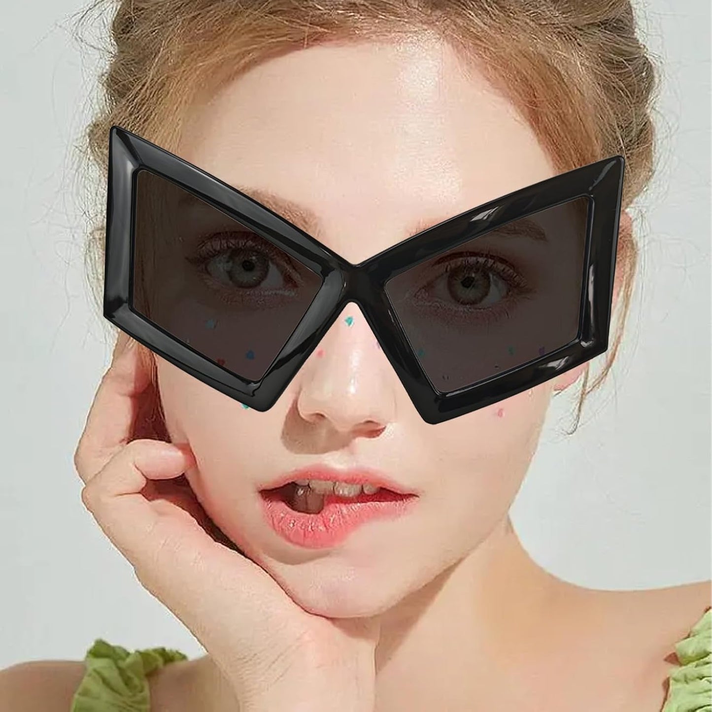 Funny Oversized Party Glasses Sunglasses Max Width 5.9", Hilarious Costume Accessories for Birthdays, Dance Parties
