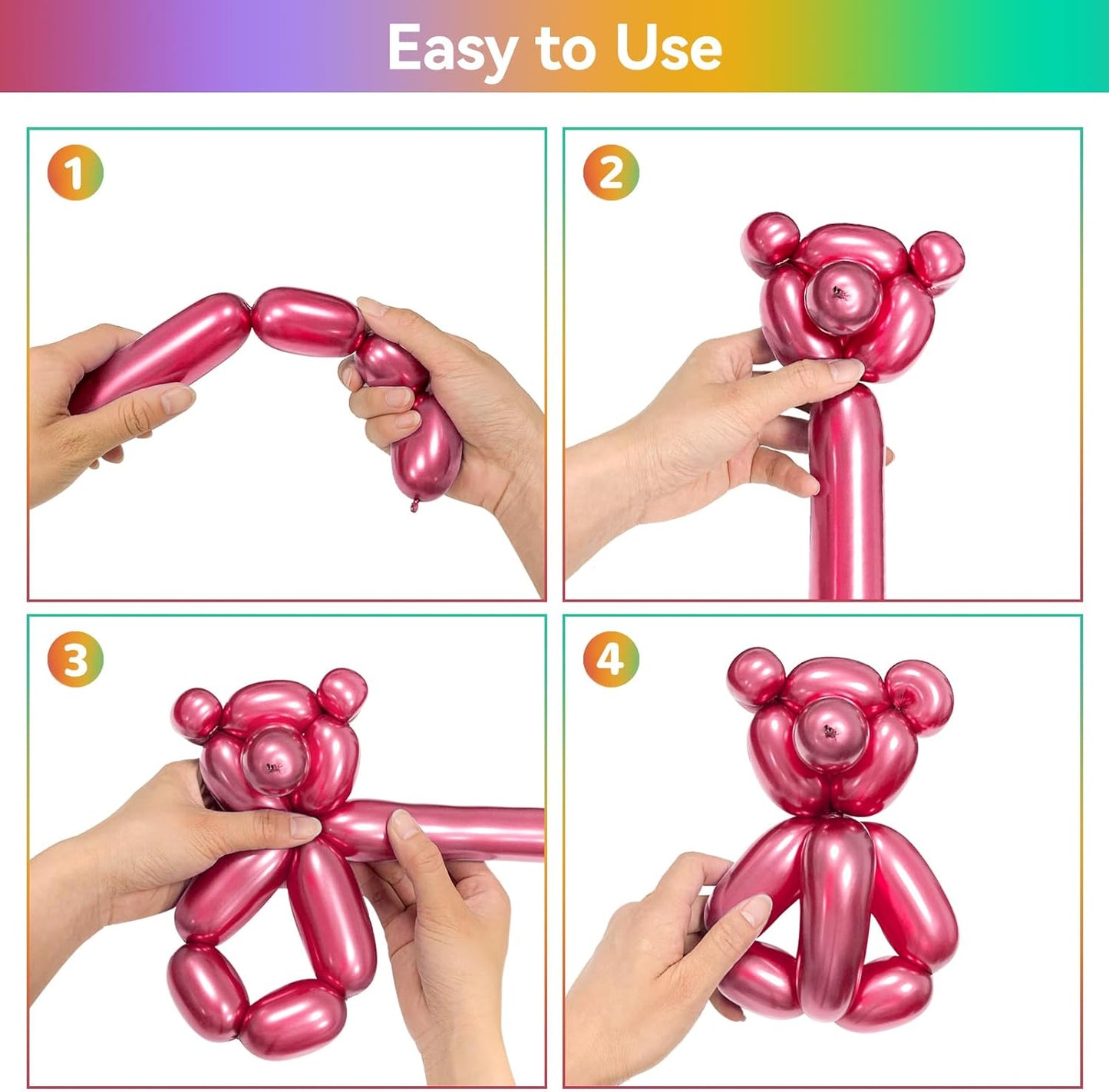 260 Balloons Clear, Thickening Long Balloons for Tying Arch, Twisting Latex Animals Magic Modeling Skinny Birthday Balloon for Kid‘s Party Wedding Decoartion Supply 100pcs