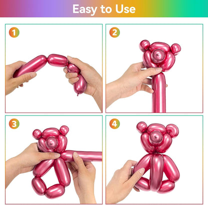 260 Balloons Clear, Thickening Long Balloons for Tying Arch, Twisting Latex Animals Magic Modeling Skinny Birthday Balloon for Kid‘s Party Wedding Decoartion Supply 100pcs