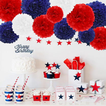 Pastel Tissue Paper Pom Poms Colorful Easter Macaron Kids Birthday Wedding Shower Tissue Flower Hanging Party Supplies(12pcs)
