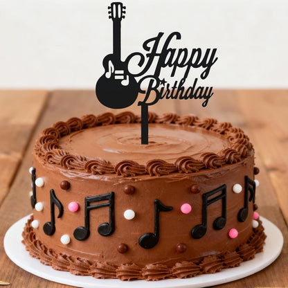 DIY Happy birthday Cake Topper Black Acrylic