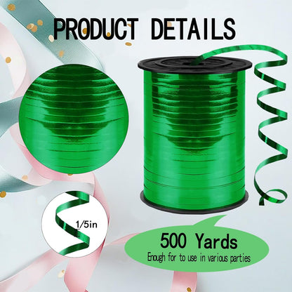500 Yards Curling Ribbon,1/5 Inch Shiny Black Ribbon,Balloon String, Party Decoration,Ribbons for Florist Flower Bows for Graduation Supplies