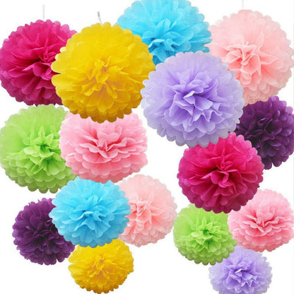 XIKSXITN 12 pc Rose Gold Gradient Tissue Paper Pom poms-Hanging Gold Dot White Paper Pom Poms Paper Flowers Ball for Party Decorative(8&10&12 inch)