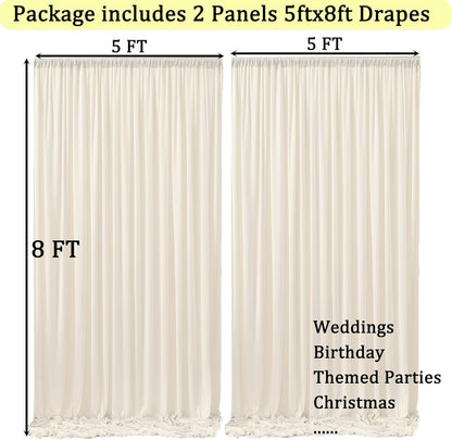 10ftx10ft Black Backdrop Curtains for Weddings Parties, Wrinkle Free 2 Panels Silky Polyester Photo Backdrop Drapes Back Drop Cloth Drapery for Birthday Mother'sDay Photography Background