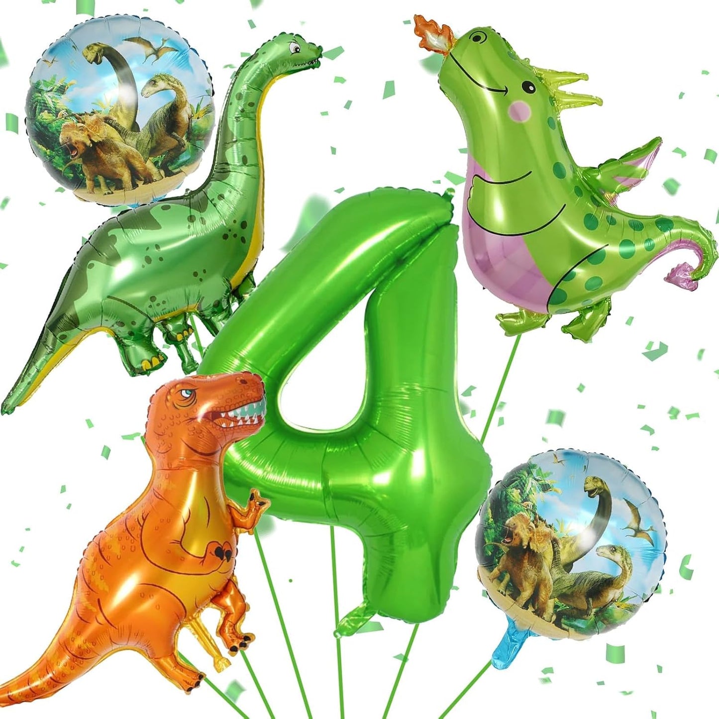 Dinosaur 5th Birthday Decorations, Dinosaur Birthday Party Decorations with Giant Inflatable Dinosaur Balloons 40 Inch Helium Foil Mylar Number 5 Balloons for Dinosaur Theme Birthday Party Decorations