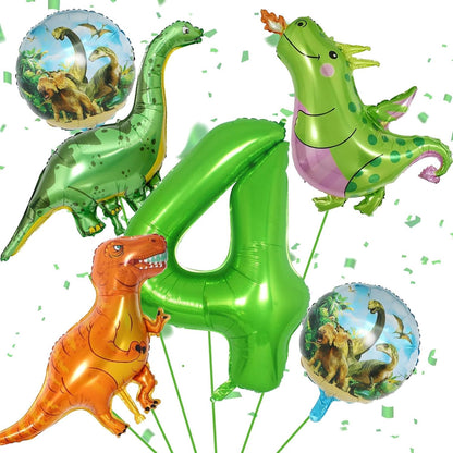 Dinosaur 5th Birthday Decorations, Dinosaur Birthday Party Decorations with Giant Inflatable Dinosaur Balloons 40 Inch Helium Foil Mylar Number 5 Balloons for Dinosaur Theme Birthday Party Decorations